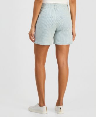 Women's High-Rise Utility Pocket Denim Shorts