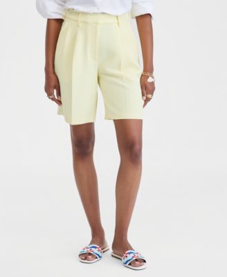 Women's High-Rise Crepe Bermuda Shorts