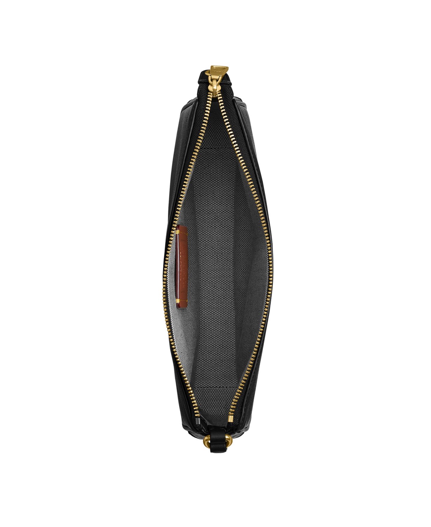 Женская сумка Coach Plaza Small Leather Slim Shoulder, цвет: Латунный / Чёрный — фото 4