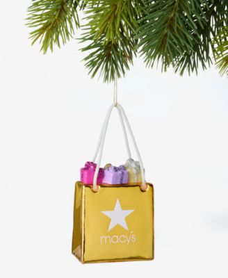 Macy's Glass Macy's Shopping Bag Ornament