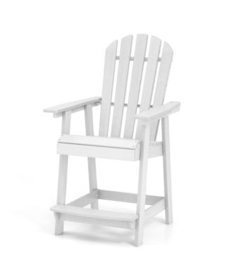 4PCS Bar Stool HDPE Chair w/ Armrest Footrest Home Indoor Outdoor Patio