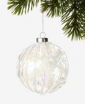 Iced Delight Ball Ornament with Floral Pattern