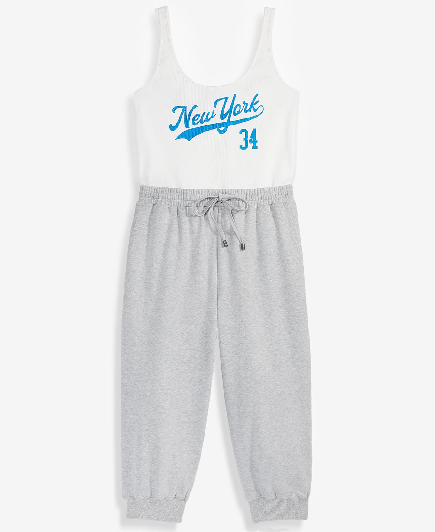 Женский комбинезон On 34th Mixed Media Cropped Jumpsuit, Macy's Exclusive- Molly Rogers Capsule Collection, цвет: Белый серый — фото 7