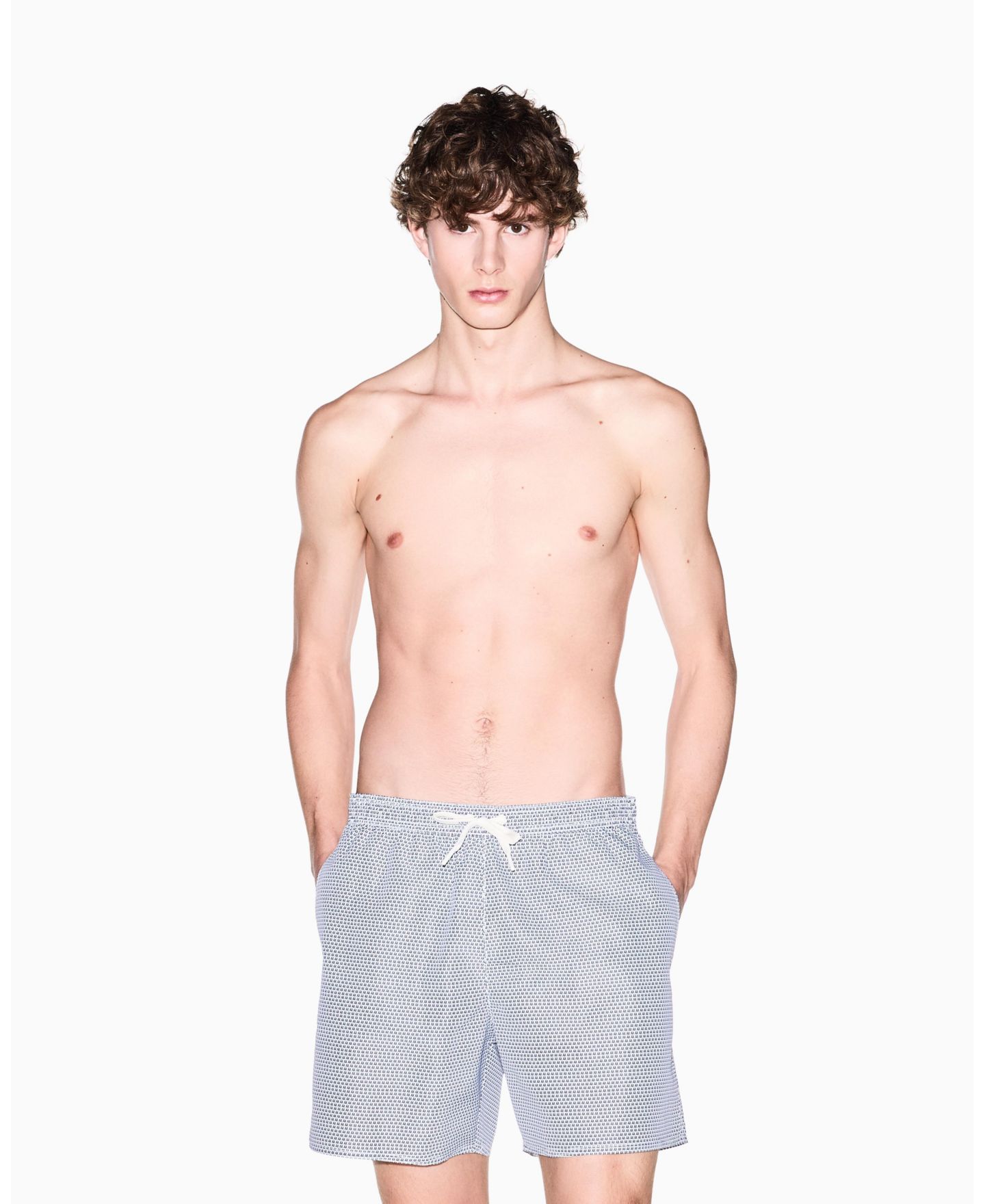 Плавки для мужчин, с логотипом — A|X Armani Exchange, цвет: Синий белый — фото 1