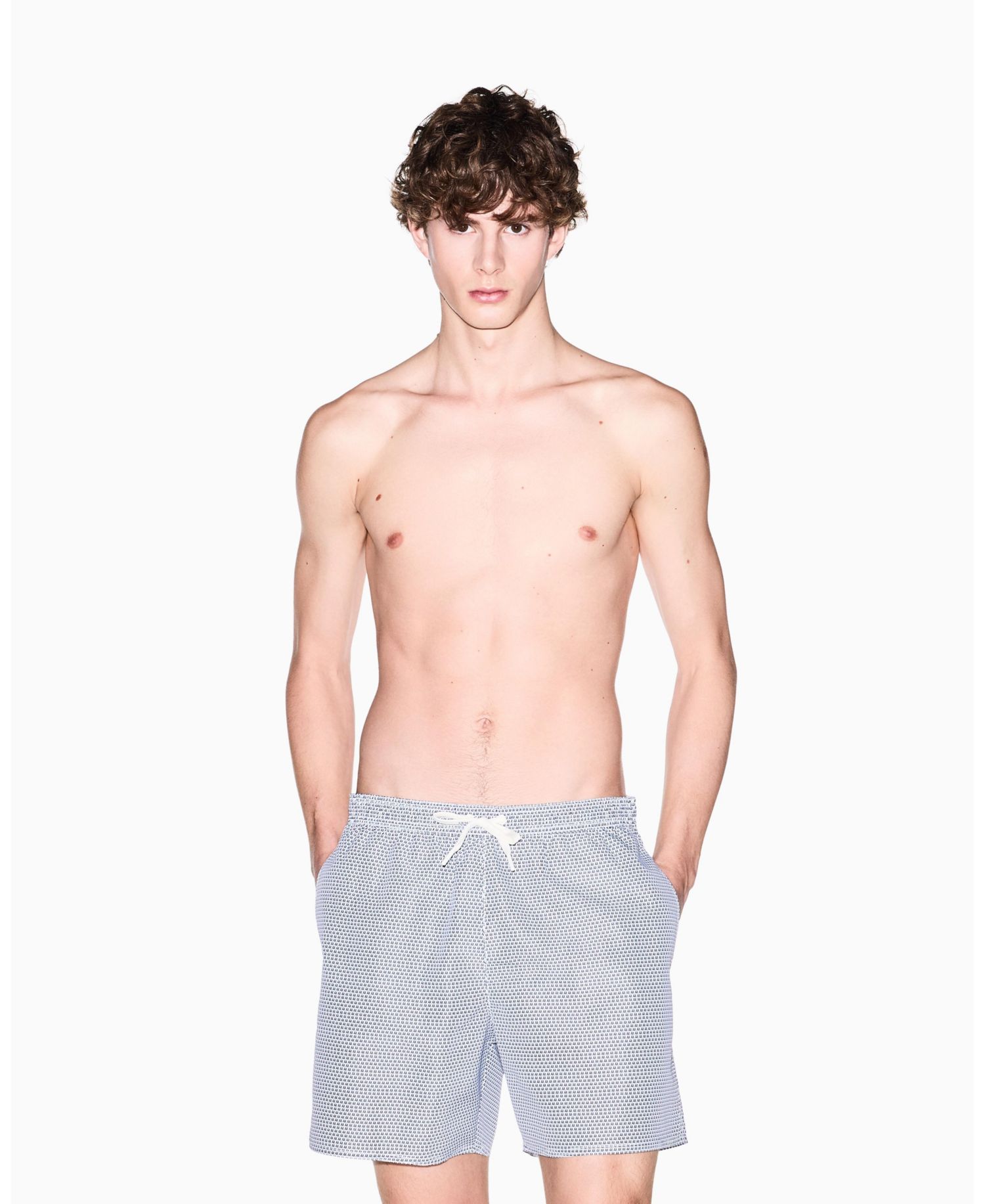 Men's Allover Mini Logo Swim Trunk