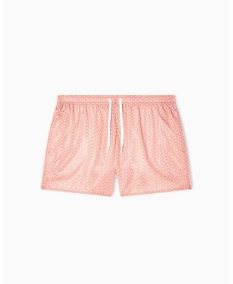 Men's Allover Logo Print Swim Trunk