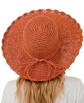 Scalloped Straw Sun Hat