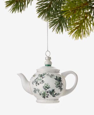 Holiday Toile Teapot Ornament