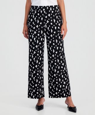 Women's Pull-On Printed Wide-Leg Soft Pants, Regular & Petite