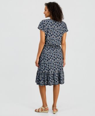 Women's Printed Knit Midi Dress