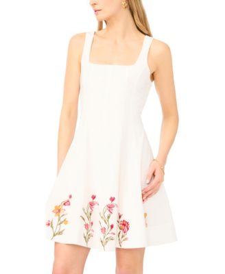 Women's Embroidery Square Neck Dress
