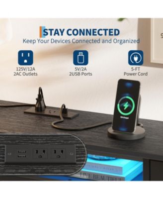 70 Inch Long Dresser with 13 Drawers, TV Stand for 65-80 Inch TV with Charging Station & LED Lights