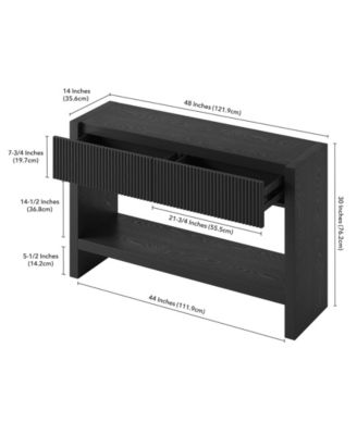 Manzanita 48" Solid Wood Wide Rectangular Fluted Console Table