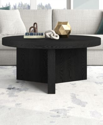 Holm 32" Wide Round Fluted Coffee Table