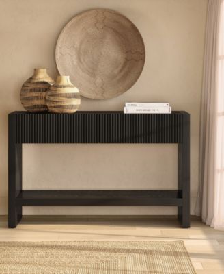 Manzanita 48" Solid Wood Wide Rectangular Fluted Console Table