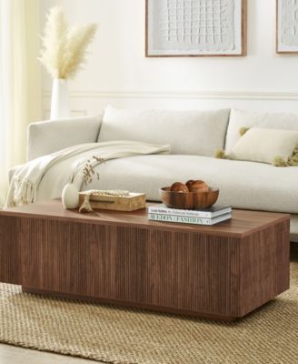 Reyes 48" Wide Rectangular Fluted Coffee Table