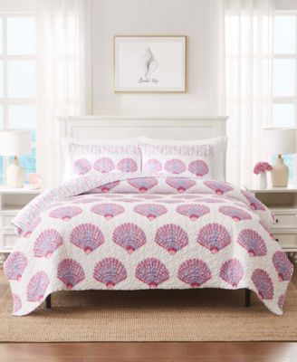 Scallop Shell Reversible 3-Pc. Quilt Set, King