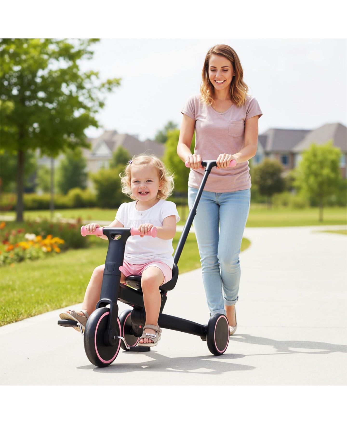 Детская игрушка Mecale 4-in-1 Foldable Tricycle With Push Handle, Ages 3+ — фото 2