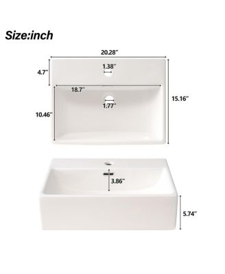 20" Modern Bathroom Vanity with Ceramic Sink, Solid Wood Frame & Drawer for Small Spaces