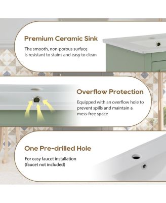 Small Bathroom Vanity Cabinet with Ceramic Sink, Soft Close Door & Ample Storage for Compact Spaces