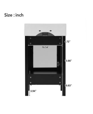  Bathroom Vanity with Ceramic Sink, Glass Door, Drawer & Soft Close for Small Bathrooms