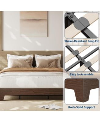 Platform Bed Frame Underbed Storage Clearance Wood Metal Slat No Headboard No Box Spring Easy Assembly