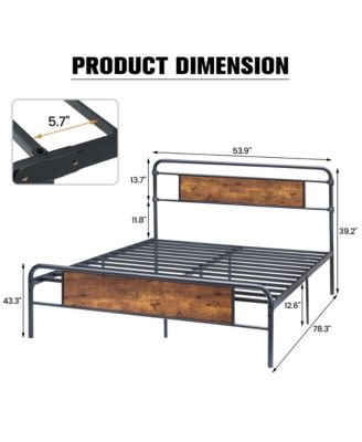 Size MDFandMetal Platform Bed-Curved Frame-Wood Slat Support-No Box Spring Needed