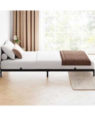 Twin-XL Metal Bed Frame 6 Inch Heavy Duty Steel Slats Platform Under Storage Noise-Free No Box Spring Easy Assembly