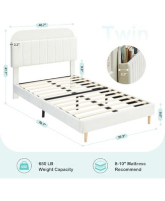 2PCS Twin Upholstered Bed Frames,Platform Bed with Bookcase Headboard, Velvet Mattress Foundation, Heavy Duty Steel Support Legs, Easy Assembly