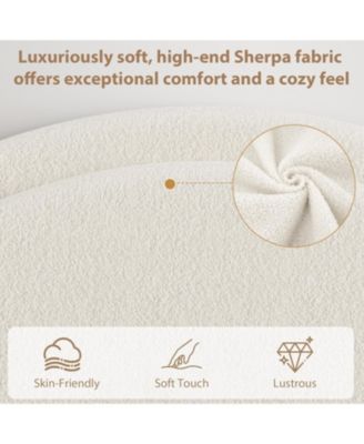 Queen Bed Frame Storage Drawers Upholstered Boucle Platform Round Headboard Heavy Duty Noise-Free No Box Spring