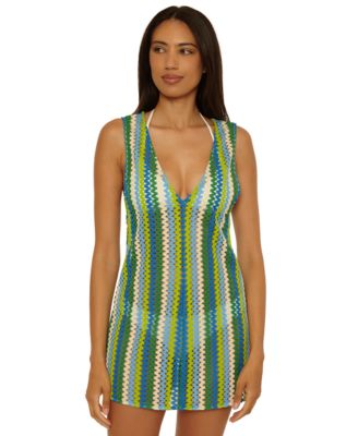 Women's Island Waves Crochet V-Neck Cover-Up Dress