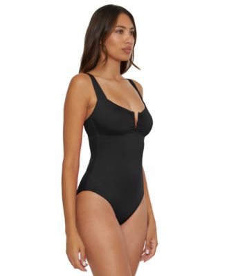 Women's V-Neck One-Piece Swimsuit