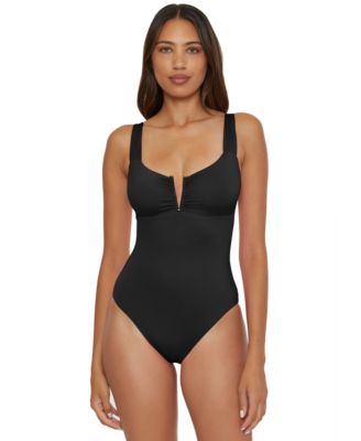 Women's V-Neck One-Piece Swimsuit