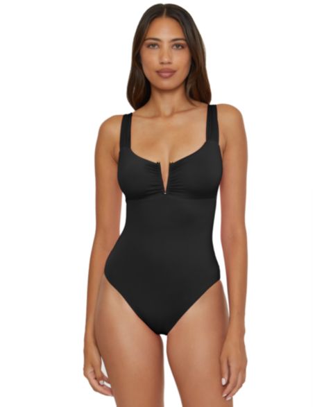 Женские купальники Becca Women's V-Neck One-Piece Swimsuit