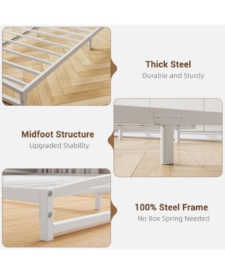 Full Low Bed Frame 6 Inch Heavy Duty Metal Platform Mattress Foundation Noise-Free No Box Spring Easy Assembly
