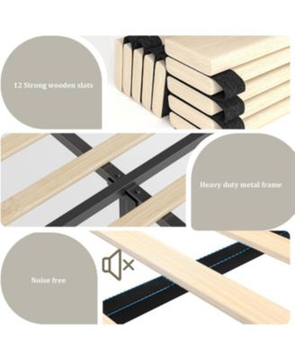 PU Leather Upholstered Bed Frame with 4 Storage Drawers, USB Charging Station & LED Lights