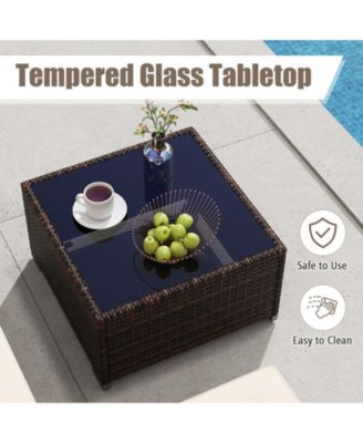 4 Seats Outdoor Patio Furniture Set L-Shaped Couch Set for Yard