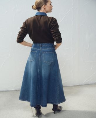 Women's Denim Midi Skirt