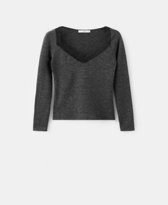 Women's Lace-Trimmed Scoop-Neck Top