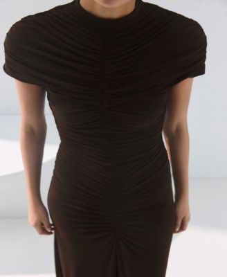 Women's Gathered Body Flared Dress