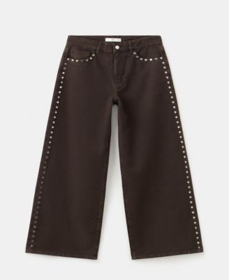 Women's Wide Leg Studded Jeans