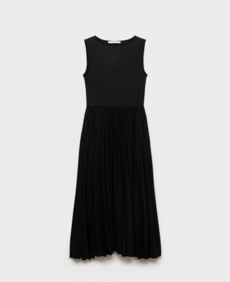 mango pleated maxi dress Mango hybrid maxi dress with pleated hem in black