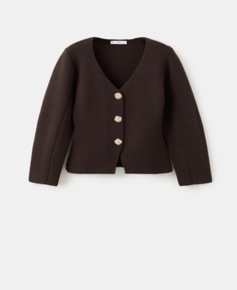Женские куртки MANGO Jewel Buttons Knitted Jacket