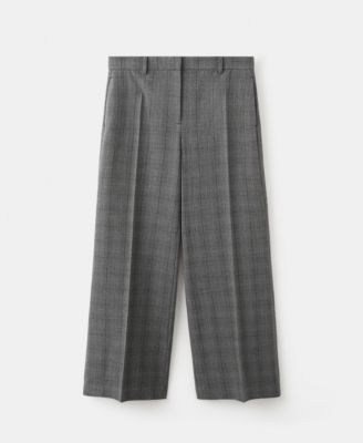 Women's Wide Leg Check Suit Trousers