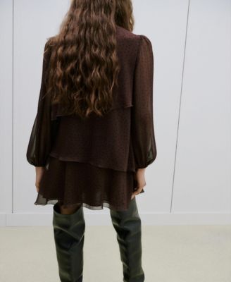 Women's Ruffles Polka-Dot Dress