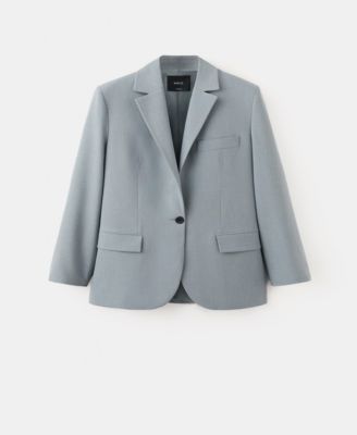 Women's Lapel Pockets Straight Suit Jacket