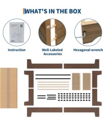 Twin XL Platform Bed Frame Underbed Storage Clearance Wood Metal Slat No Headboard No Box Spring Easy Assembly