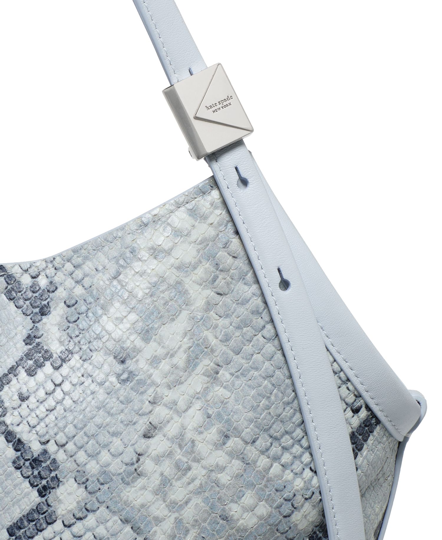 Deco Tulip Small Snake Embossed Leather Tote Handbag