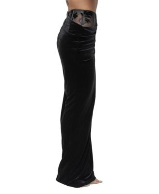 Women's Velvet And Lace Maxi Skirt