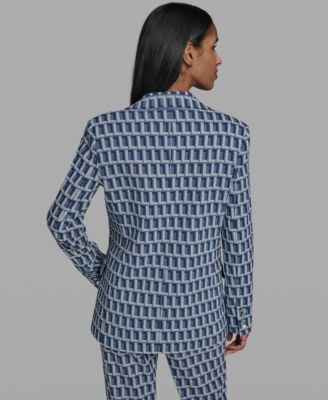 Women's One-Button Patterned Jacket
